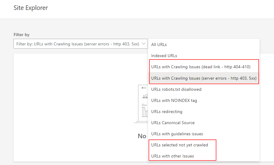 Bing webmaster tools crawl error finding tool