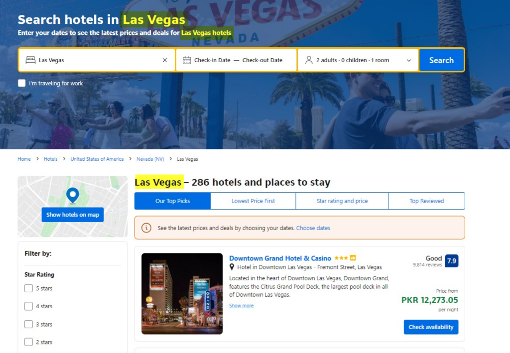 booking.com screenshot