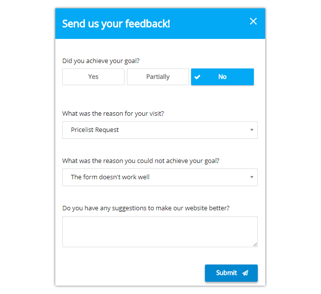 content feedback form example