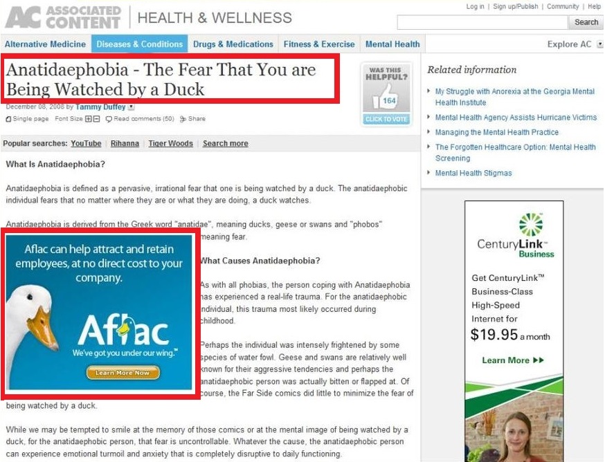 poor ad placement example