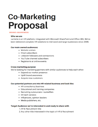 co-marketing proposal template