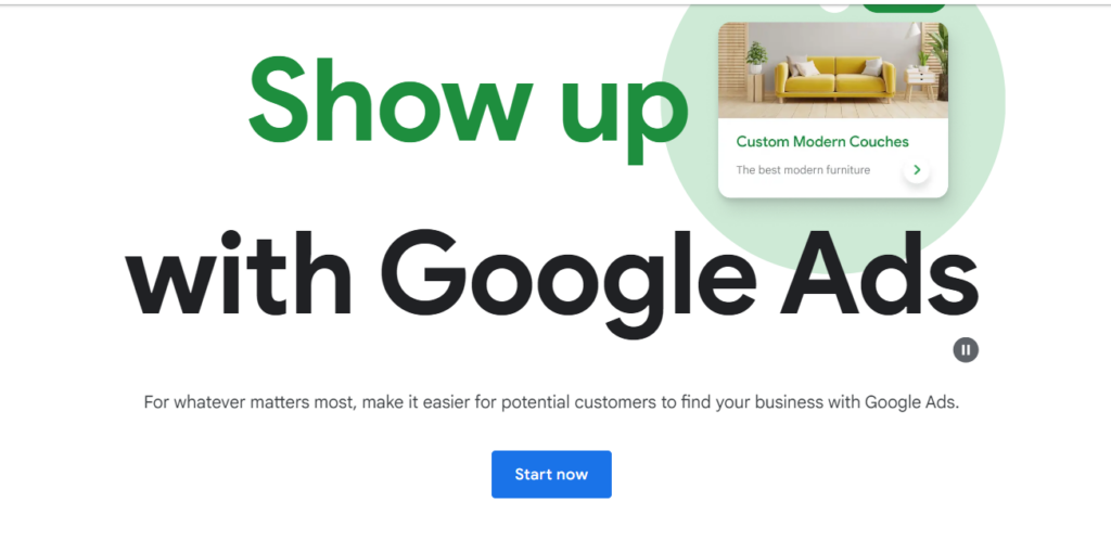 Google Ads homepage screenshot