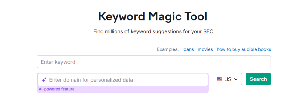 semrush keyword magic tool