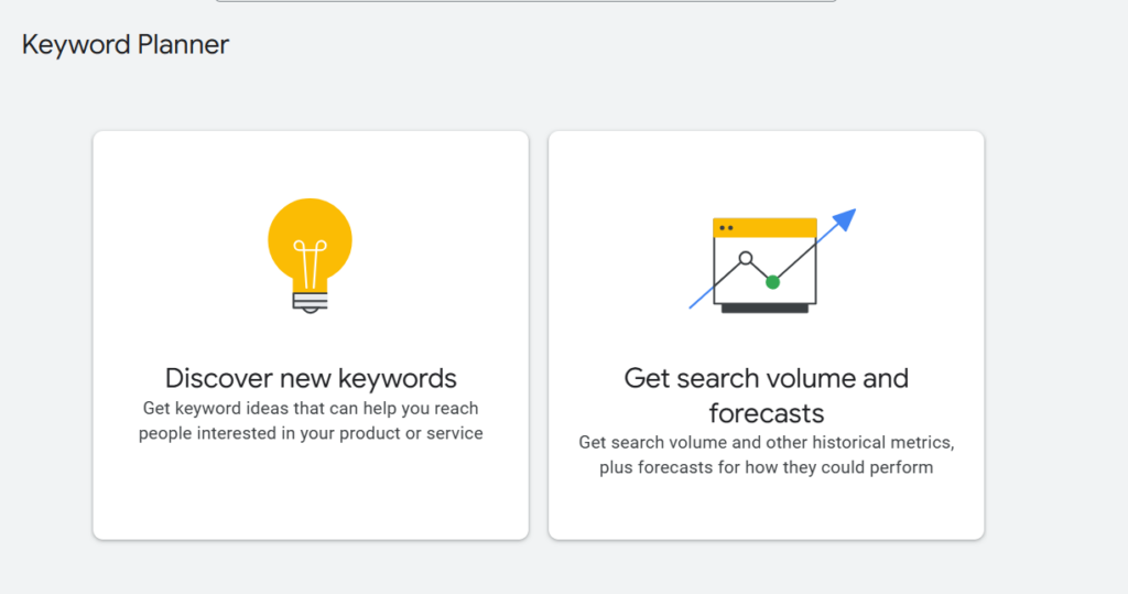 Google keyword planner screenshot