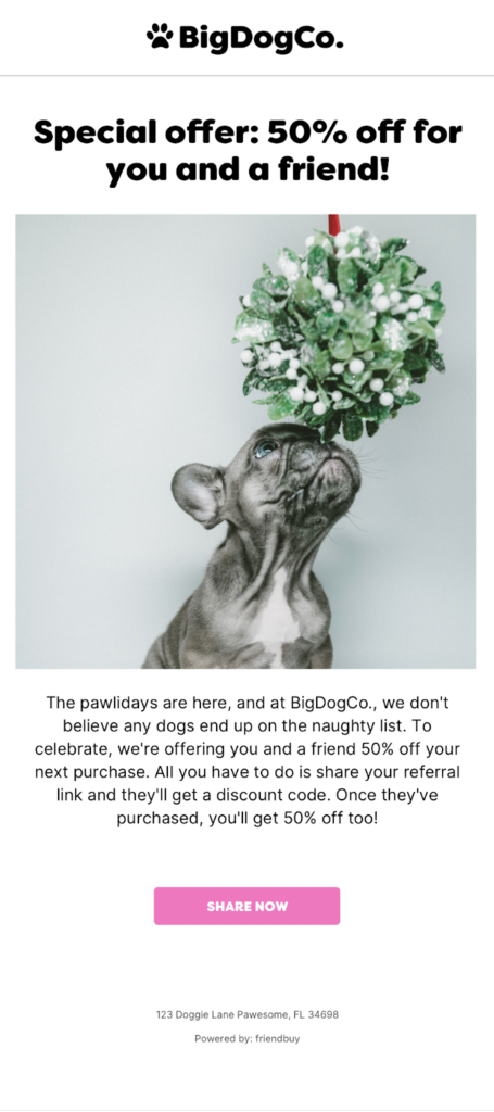 referral program email example