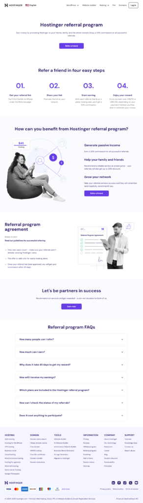 referral marketing landing page example