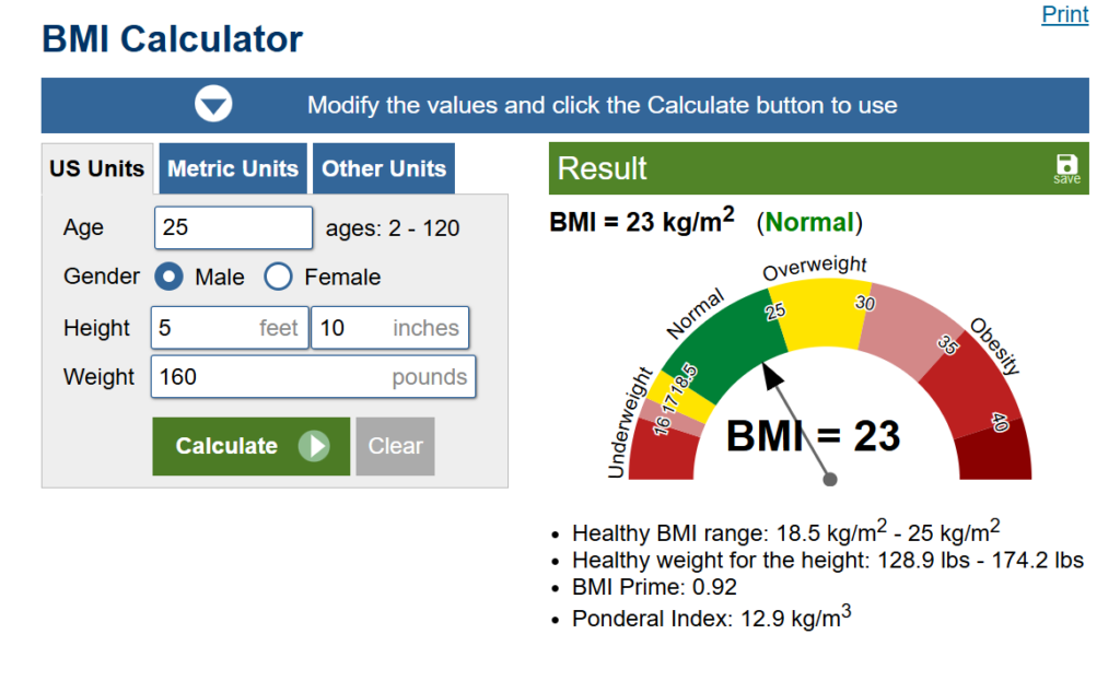 bmi calculator example