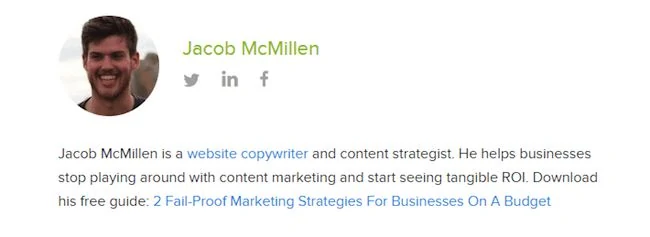 B2B author bio example