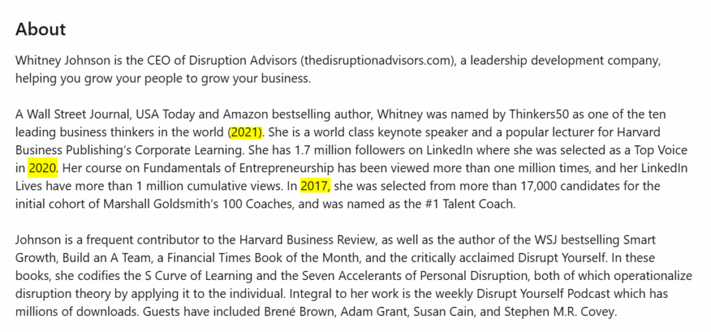 professional bio example