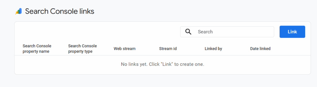 create a link for search console in GA4