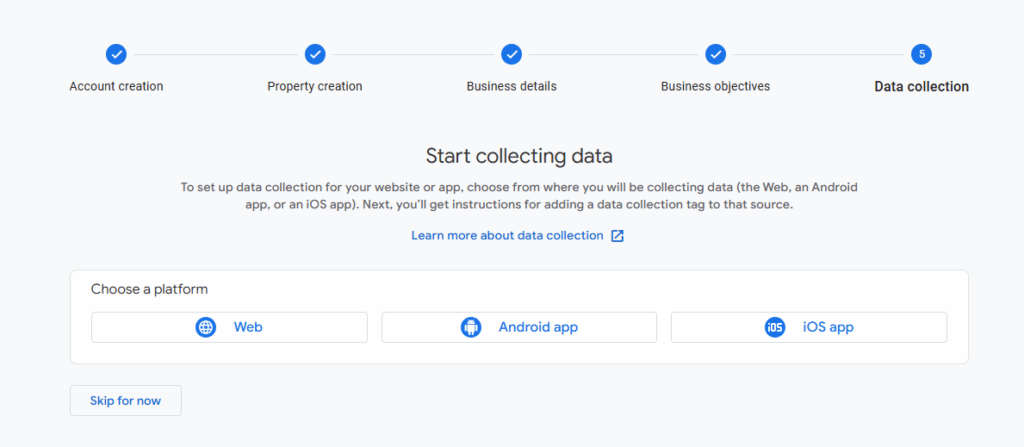 GA4 data stream types