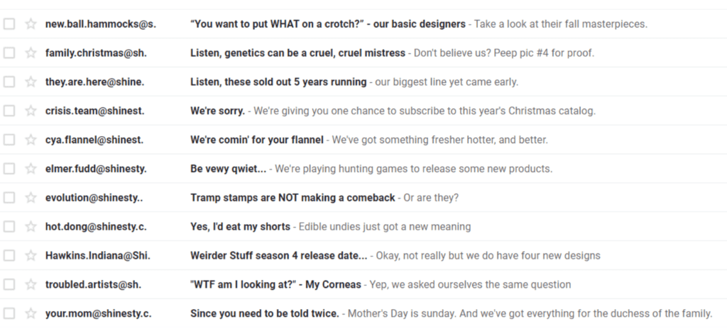 email without sender name example