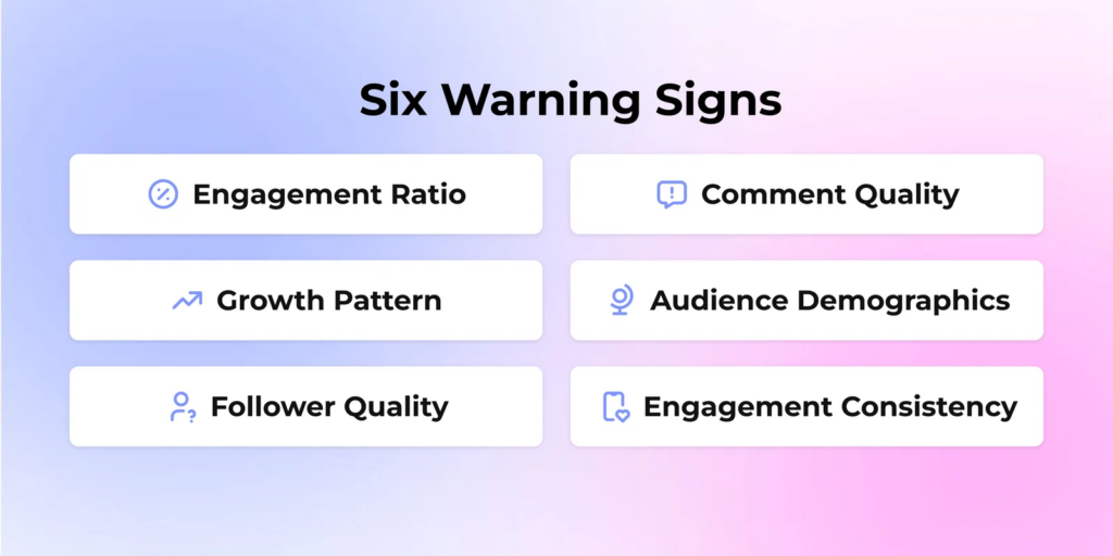 warning signs for fake influencers