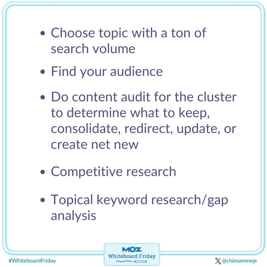 how to select a topic for cluster seo